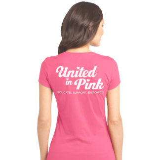 UNITED IN PINK BACK LOGO ese pink tees