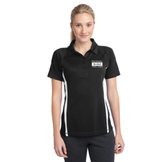 LST685 LADIES BLACK/WHITE POLO