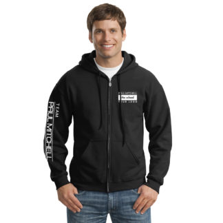 G186 ZIPPER UNISEX HOODIE 3 inch logo & sleeve