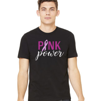 Pink Power - Mens 3600 black tee, XS