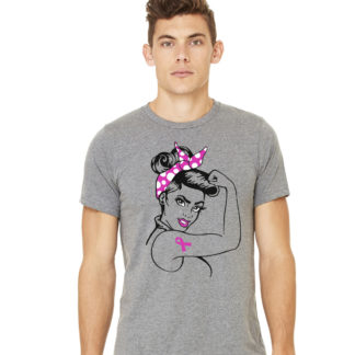 "Rosie" - Mens b3001 grey tee, XS