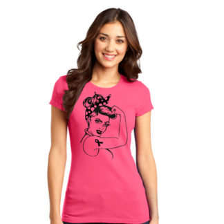 "Rosie" 1c pink tees - Ladies DT6001, XS