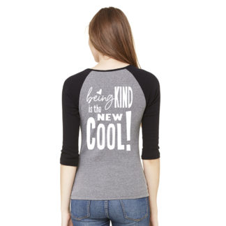 - KIND IS THE NEW COOL! - Ladies b2000 black/heather grey raglan, S