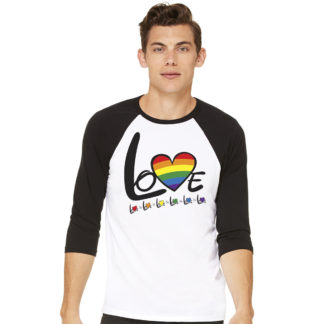 Love is Love Raglan 2 - Mens b3200, XS