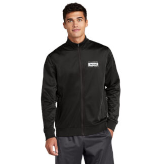 JST94 UNISEX TRACK JACKET / EMBROIDERED SCHOOL LOGO - Black/Black, XS