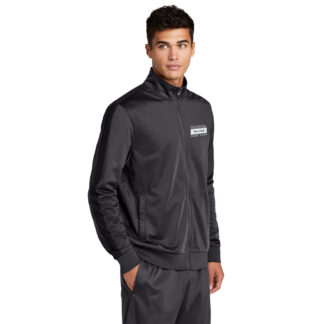 JST94 UNISEX TRACK JACKET / EMBROIDERED SCHOOL LOGO - Graphite/Black, XS