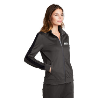 LST94 LADIES TRACK JACKET / EMBROIDERED SCHOOL LOGO - Graphite/Black, XS