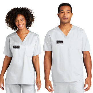 Unisex ww3160 workflex Chest Pocket V-Neck top - 2XS, White