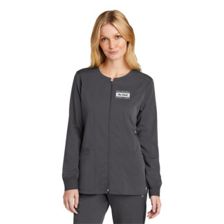 Ladies ww4088 Premiere Flex Full Zip Scrub Jacket - 2XS, Pewter