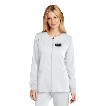 Ladies ww4088 Premiere Flex Full Zip Scrub Jacket - Image 2