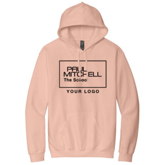 SF500 UNISEX HOODIE 10 inch inverted logo BLACK INK - DUSTY ROSE, S