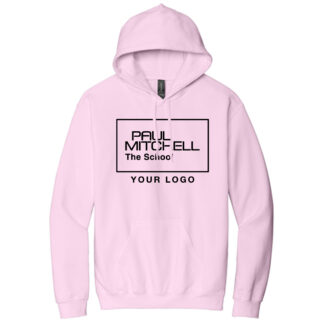 SF500 UNISEX HOODIE 10 inch inverted logo BLACK INK - LIGHT PINK, S