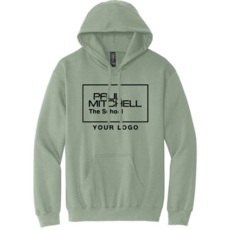 SF500 UNISEX HOODIE 10 inch inverted logo BLACK INK - SAGE, S