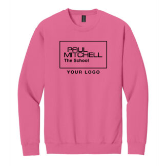 SF000 UNISEX SWEATSHIRT 10 inch inverted logo BLACK INK - PINK LEMONADE, S