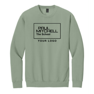 SF000 UNISEX SWEATSHIRT 10 inch inverted logo BLACK INK - SAGE, S