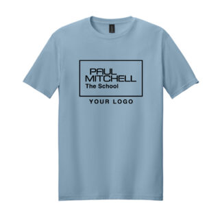 g640 UNISEX tee 10 inch inverted logo BLACK INK - STONE BLUE, S